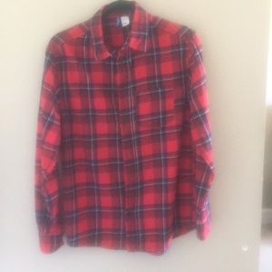 H&M red flannel size small S